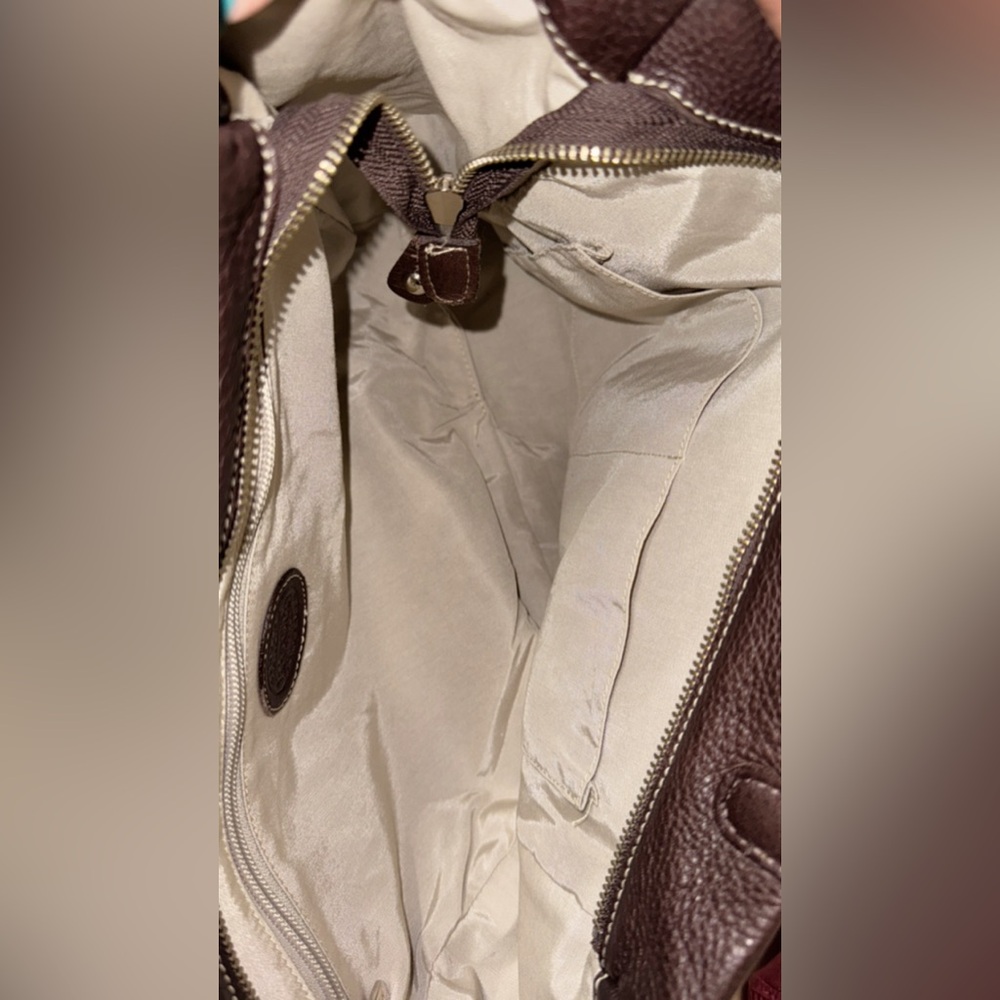 VINTAGE ROOTS VILLAGE TRIBE TOTE HOBO SHOULDER BAG BROWN PEBBLE LEATHER - Picture 12 of 16